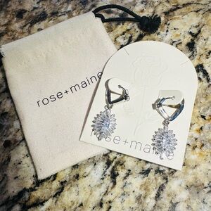 Silver Crystal Drop Earrings - Clear/Silver